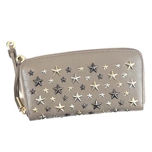 ジミーチュウ コピー  長財布 FILIPA W/MULTI METAL STARS ベージュグレー 7022301